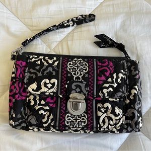 Vera Bradley Wristlet "Canterbury Magenta" Push Lock Wallet